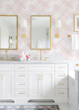 A-Street Prints Daylight Plaids Pink Wallpaper