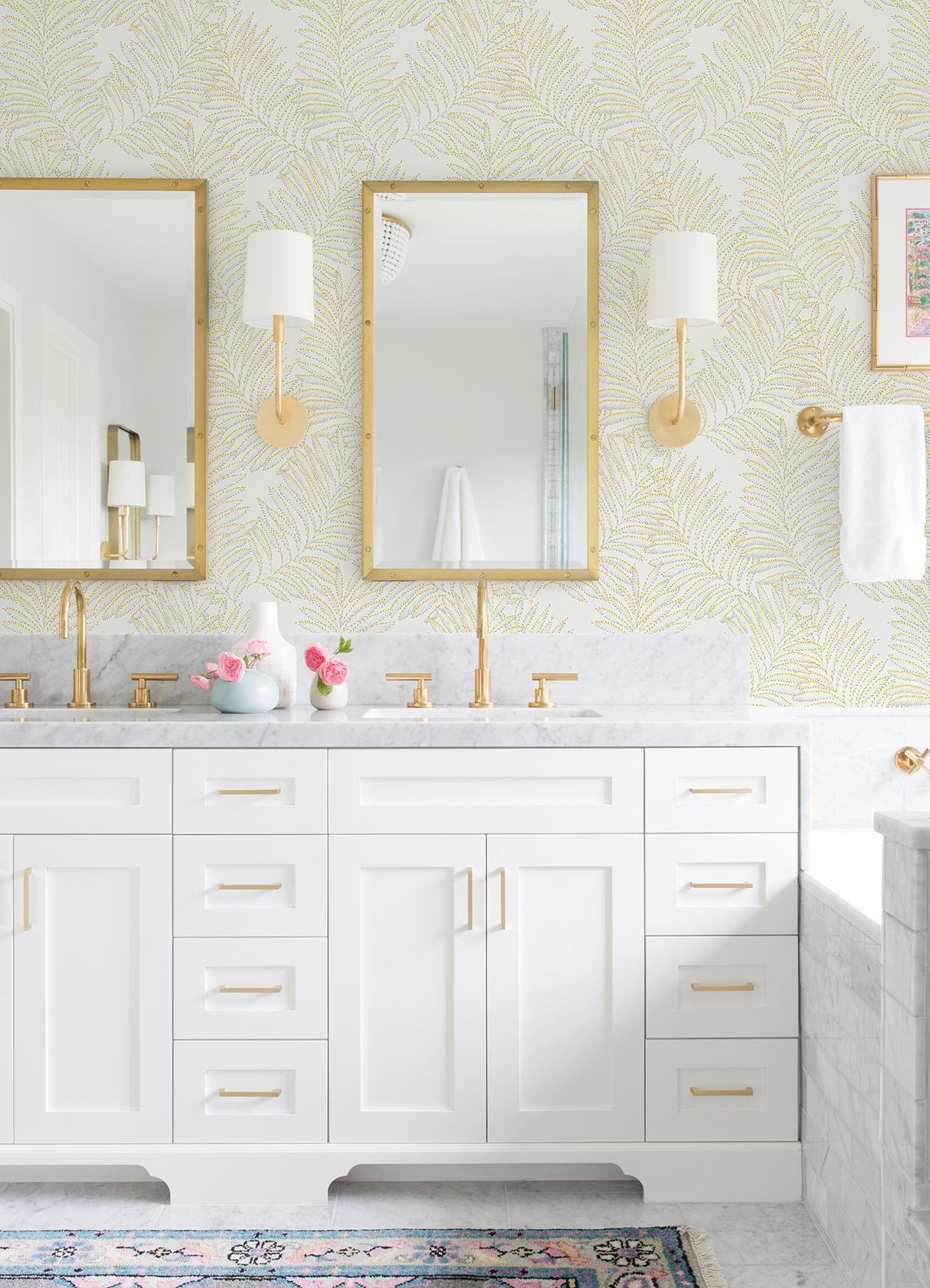 A-Street Prints Finnley Yellow Inked Fern Wallpaper
