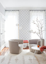 A-Street Prints Rion Grey Trellis Wallpaper
