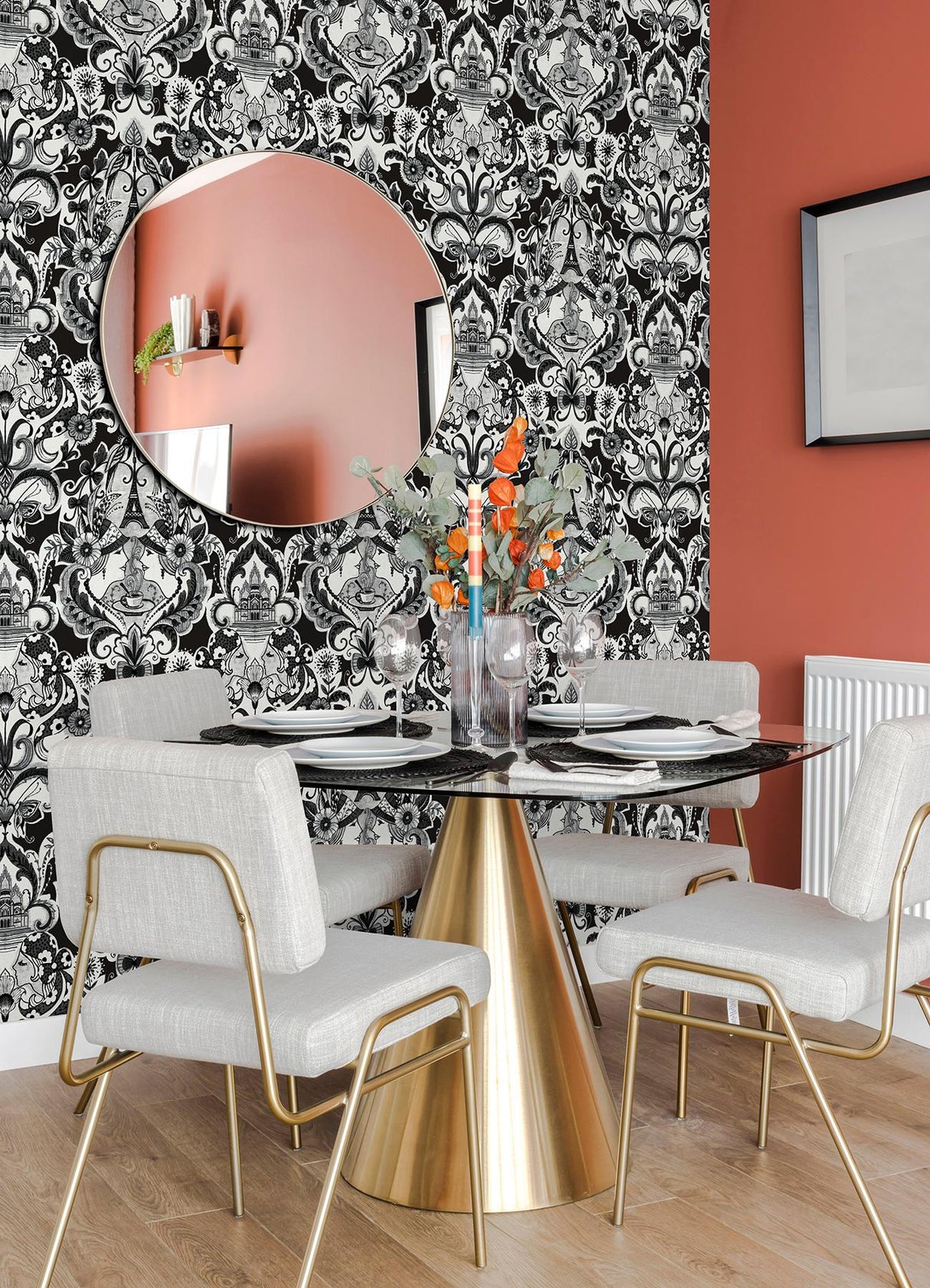 A-Street Prints Sadie Black Parisian Damask Wallpaper