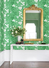 A-Street Prints Nicolette Green Floral Trail Wallpaper