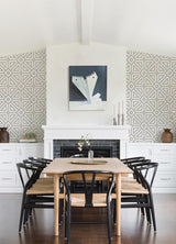 A-Street Prints Voltaire Indigo Beaded Geometric Wallpaper