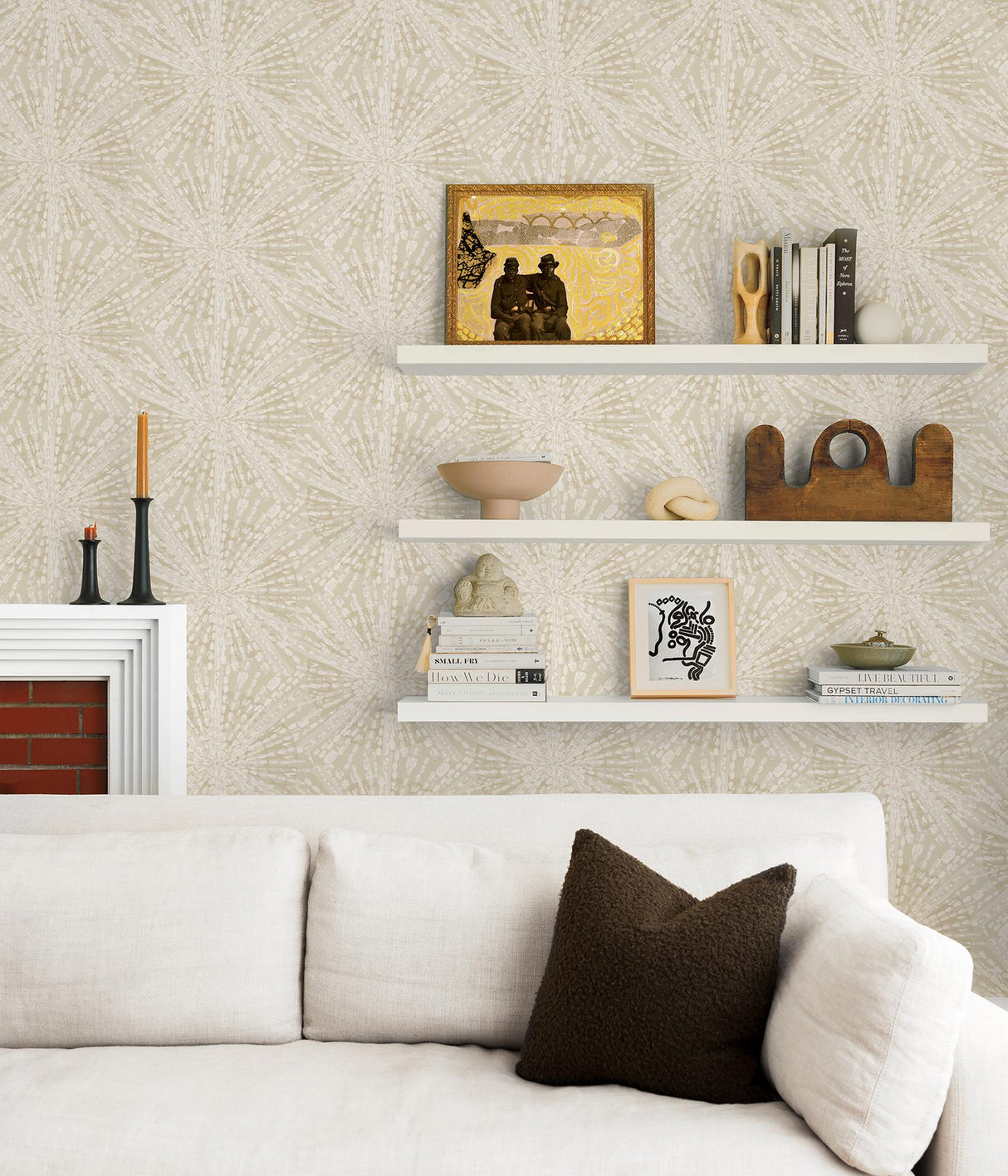 Brewster Home Fashions Lili Whittwhitt Lisa Love Nuwallpaper Geometrics Soft Gold Wallpaper