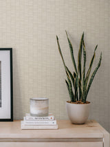 Seabrook Deco Spliced Stripe Parchment Wallpaper