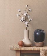 Seabrook Spiro Geometric Ivory & Terra Cotta Wallpaper