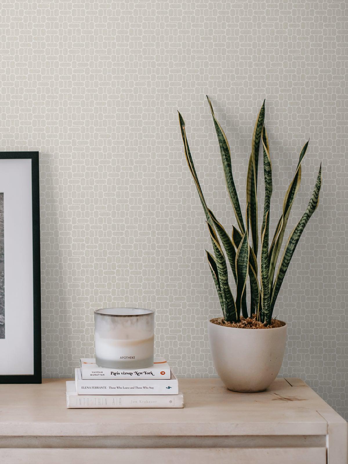 Seabrook Capsule Geometric Linen Wallpaper