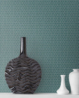 Seabrook Capsule Geometric Perry Teal Wallpaper