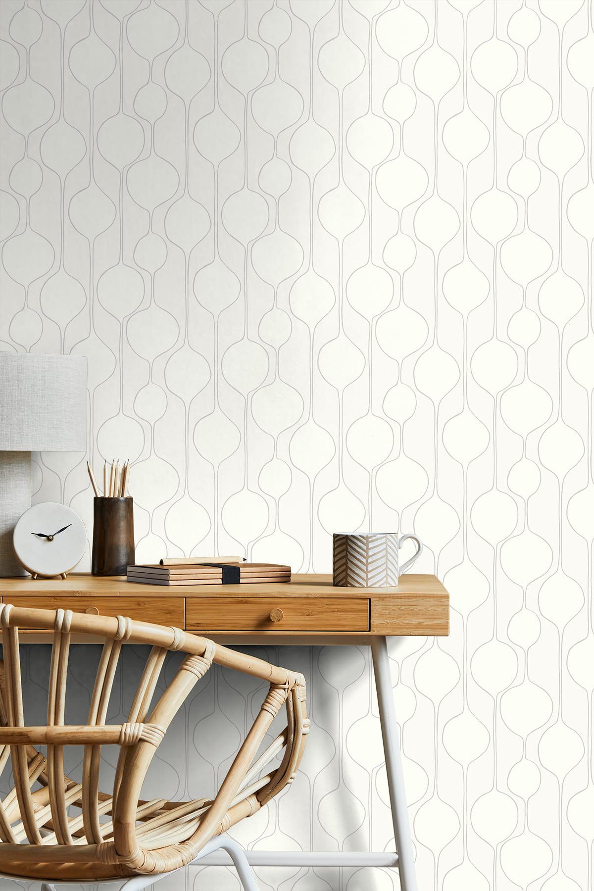 Seabrook Minimalist Geometric Egyptian Cotton Wallpaper