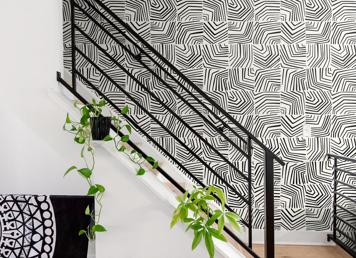 Seabrook Linework Maze Inkwell Wallpaper