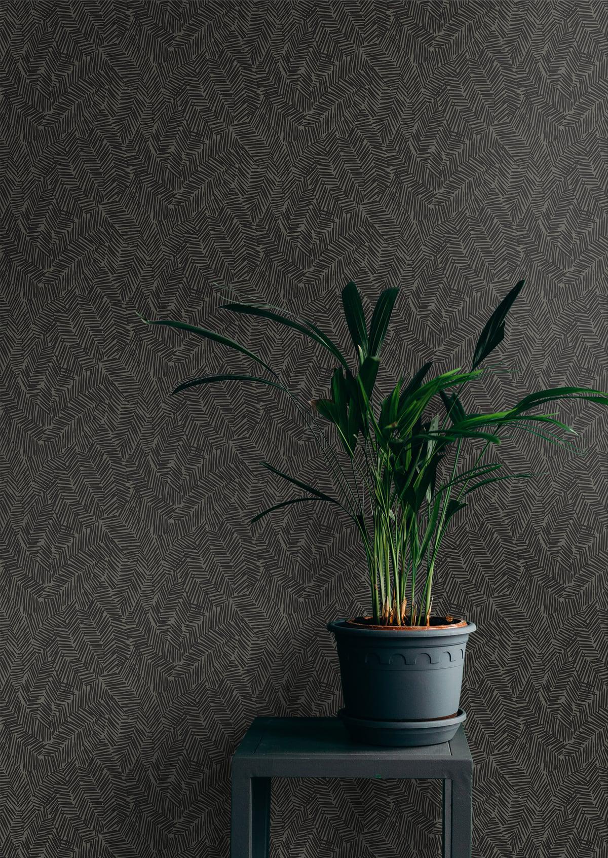 Seabrook Lush Black Sapphire Wallpaper
