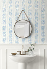 Seabrook Summer Garland Sky Blue Wallpaper