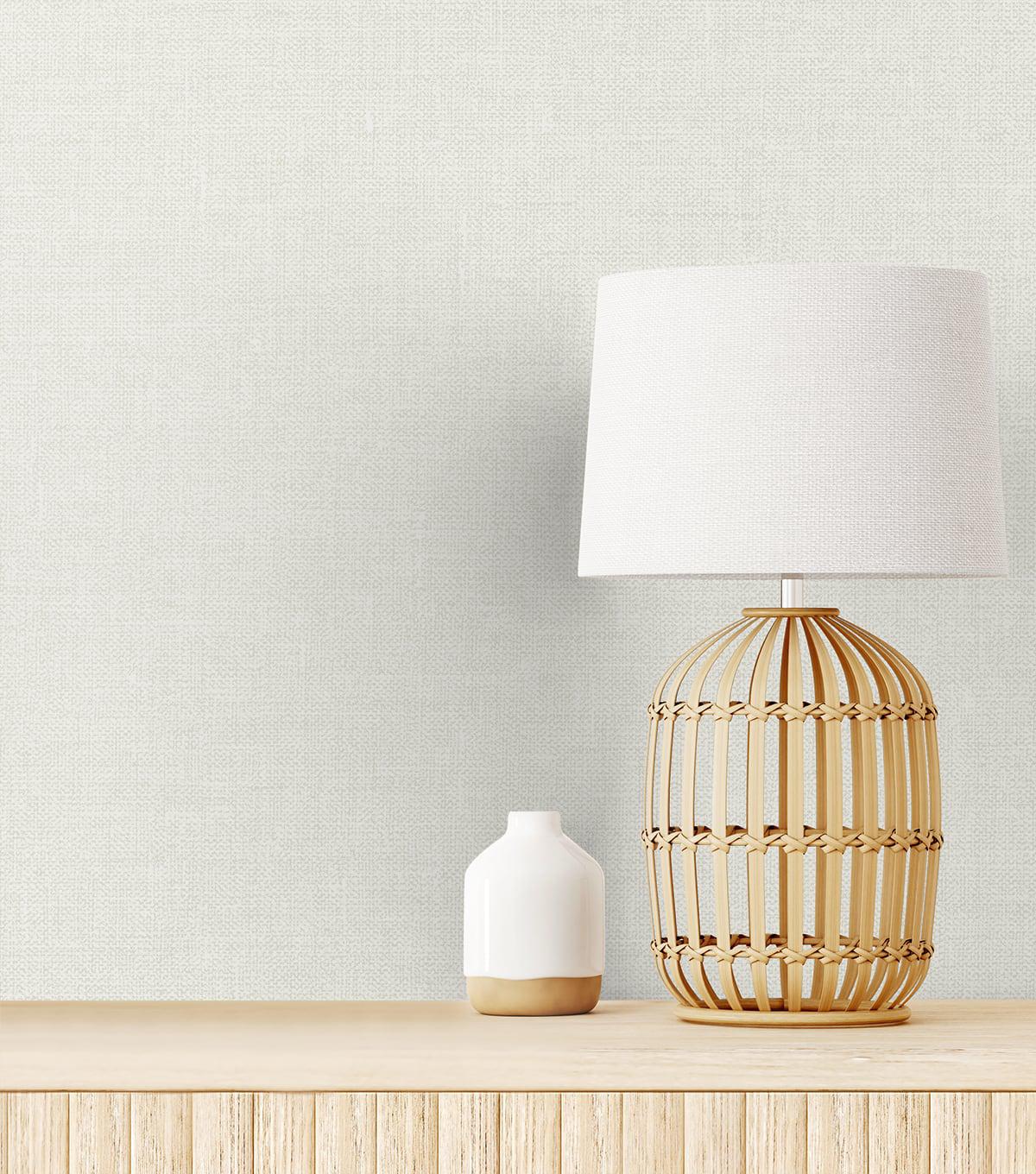 Seabrook Soft Linen Bleached Linen Wallpaper