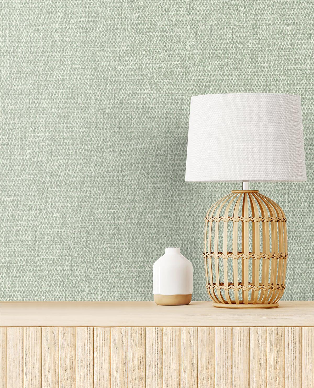 Seabrook Soft Linen Sage Wallpaper