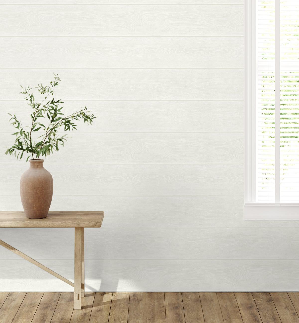 Seabrook Stacks Dove White Wallpaper