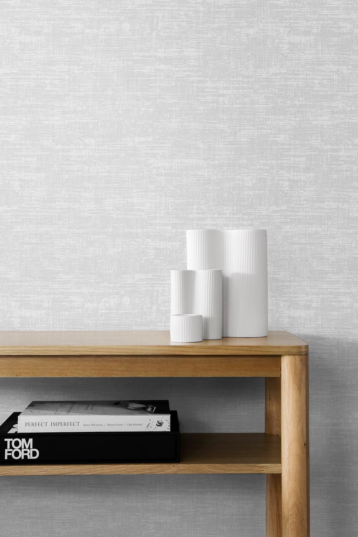 Seabrook Interference Pearl Grey Wallpaper