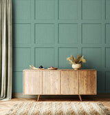 Seabrook Squared Away Sea Green Wallpaper