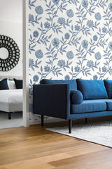 Seabrook Jaclyn Blue Lagoon Wallpaper