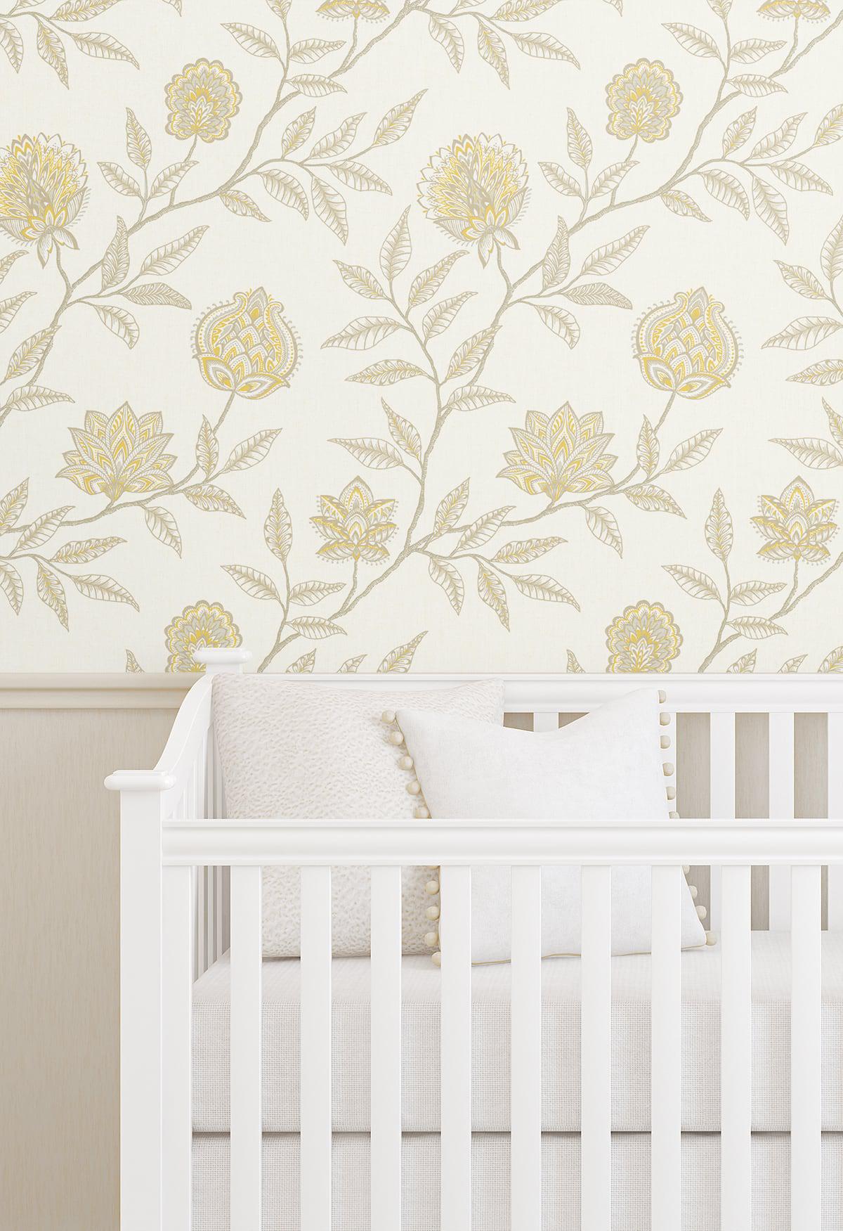Seabrook Jaclyn Blonde & Sandstone Wallpaper