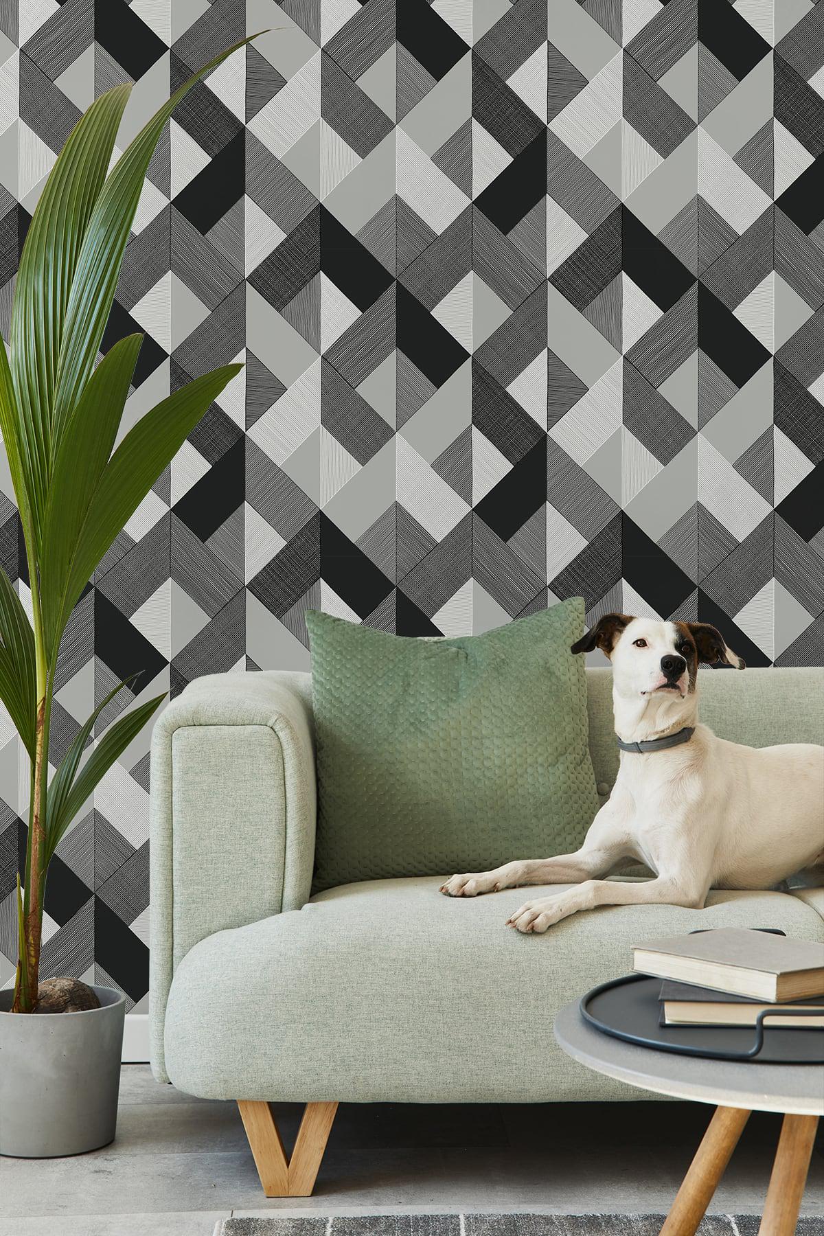Seabrook Marquetry Greystone Wallpaper