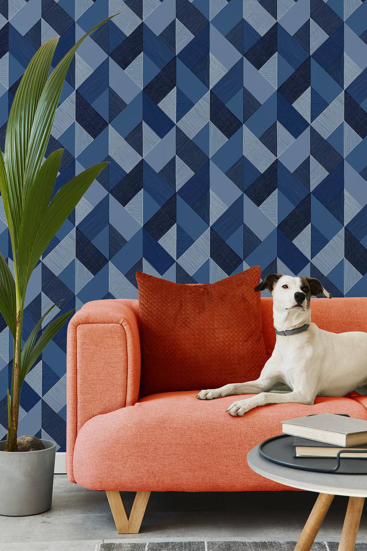 Seabrook Marquetry Blue Lagoon Wallpaper