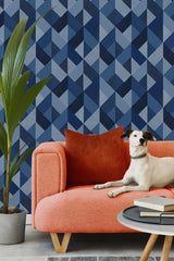 Seabrook Marquetry Blue Lagoon Wallpaper