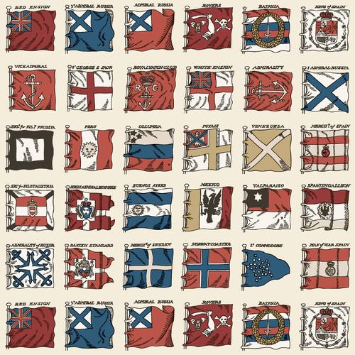 Mulberry NAVAL ENSIGNS RED/BLUE Wallpaper