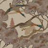 Mulberry Grand Flying Ducks Plum Wallpaper