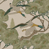 Mulberry Grand Flying Ducks Emerald Wallpaper