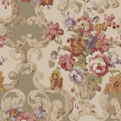 Mulberry FLORAL ROCOCO RED/PLUM Wallpaper