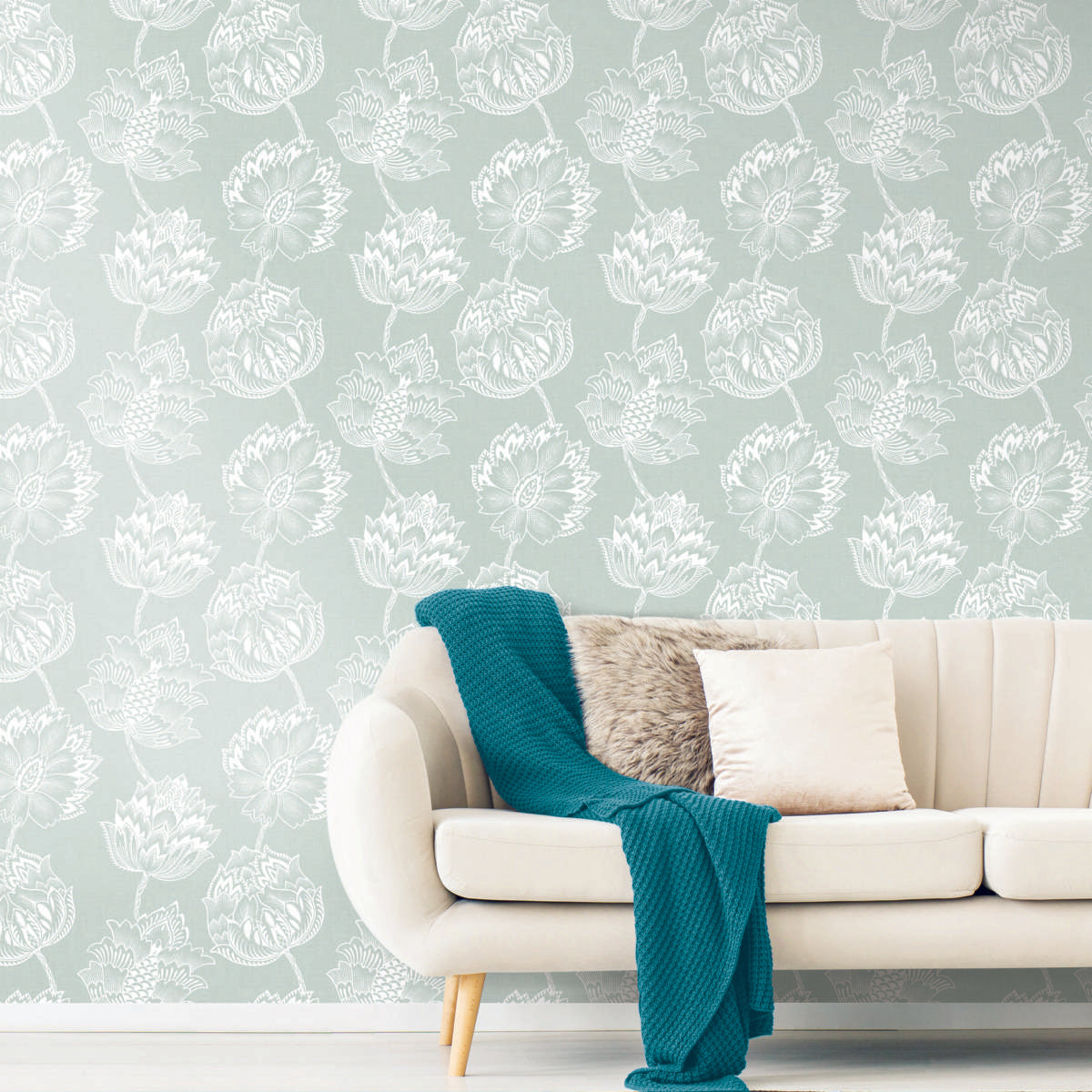 Roommates Batik Jacobean Peel And Stick Green Wallpaper DecoratorsBest