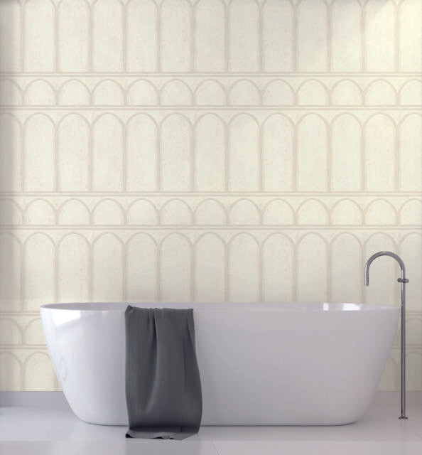 York Arches White/Pearl Wallpaper