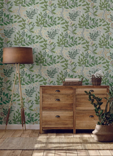 York Eden Retreat Green/Gold Wallpaper