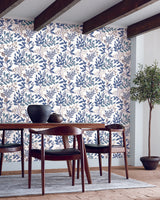 York Eden Retreat White/Blue Wallpaper