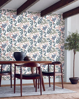 York Eden Retreat White/Pink/Teal Wallpaper