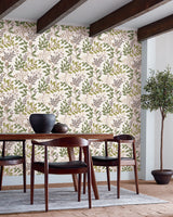 York Eden Retreat Beige/Green Wallpaper