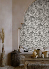 York Quartet White/Black Wallpaper