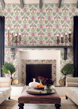 York Seaside Jacobean Beige/Green/Red Wallpaper