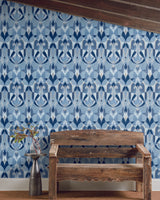 York Malta Blue/Silver Wallpaper