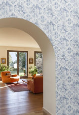 York Quartet White/Blue Wallpaper