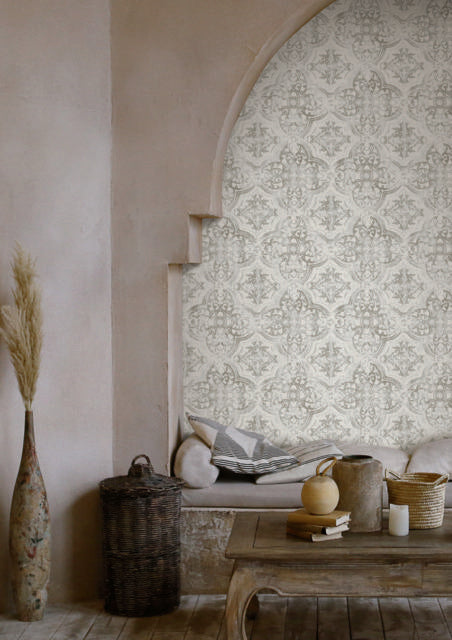 York Quartet White/Neutral Wallpaper