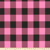 Decoratorsbest Buffalo Check Polish Pink Black Fabric