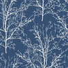 Seabrook Tree Branches Coastal Blue Wallpaper