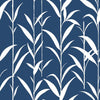 Seabrook Bamboo Leaves Navy Blue Wallpaper