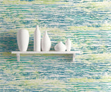 Seabrook Watercolor Waves Deep Sea And Spring Green Wallpaper