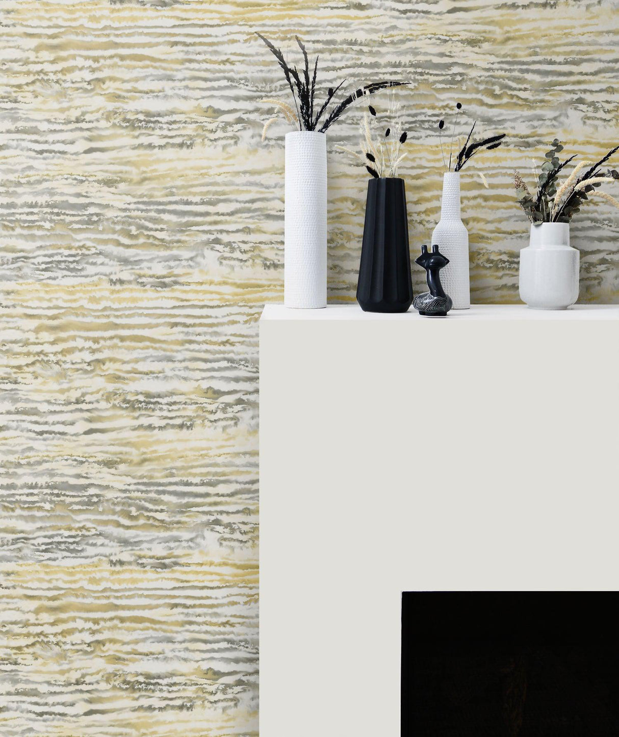 Seabrook Watercolor Waves Golden Dusk Wallpaper