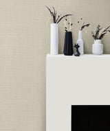 Seabrook Hopsack Embossed Vinyl Pearl Gray Wallpaper