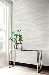 Seabrook Stria Wash Morning Fog Wallpaper