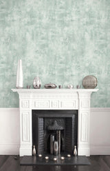 Seabrook Rustic Stucco Faux Green Mist Wallpaper
