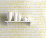 Seabrook Brush Marks Buttercup And White Wallpaper