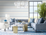 Seabrook Crew Stripe Air Force Blue, Gray, And Eggshell Wallpaper